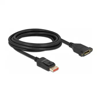 DeLOCK 87098 DisplayPort pagarinātāja kabelis paneļmontāžai 8K 60 Hz 3 m
