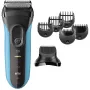 Elektriskais skuveklis BRAUN Series 3 3010 BT — bezvadu folijas skuveklis, melns/zils