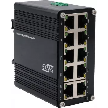 Tīkla slēdzis Exsys EX-62025 10 porti 10/100/1000 Mbps, 12–48 VDC barošana