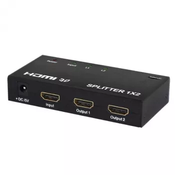 HDMI signāla sadalītājs SAVIO CL-42 — 2 HDMI izejas, 1920x1080, 36 bitu krāsa, metāla korpuss, 5V/1A