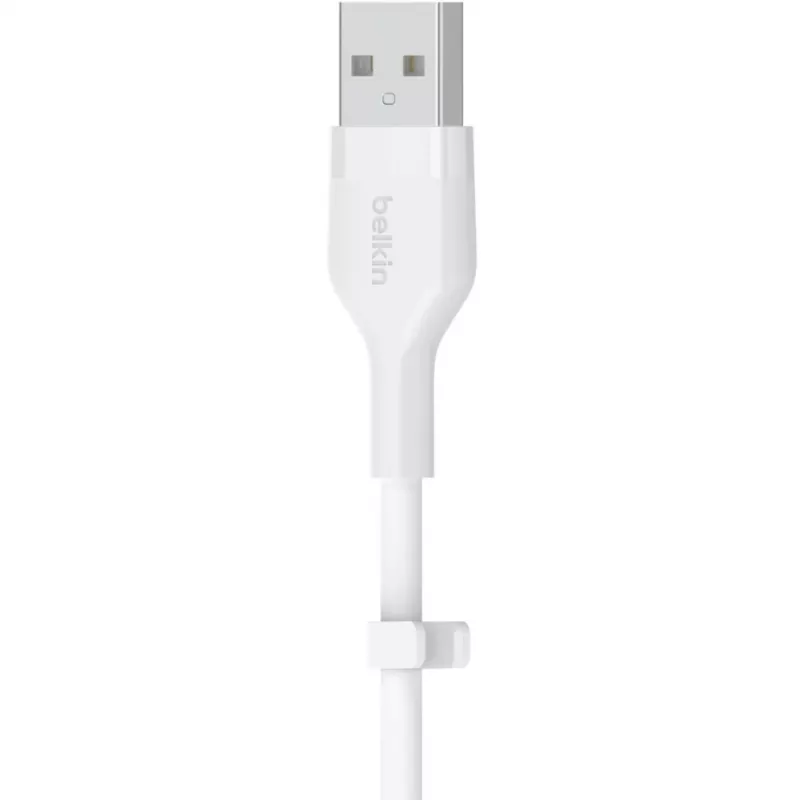 Belkin Cbl Scicone USB-A LTG 2M balts silikona kabelis USB-A uz USB-C/Lightning
