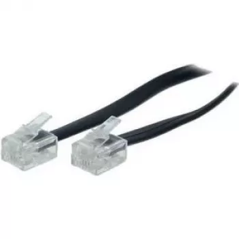 S/CONN 10m RJ11 Melns Caurspīdīgs Kabelis TC 70090 / 50319 ShiverPeaks