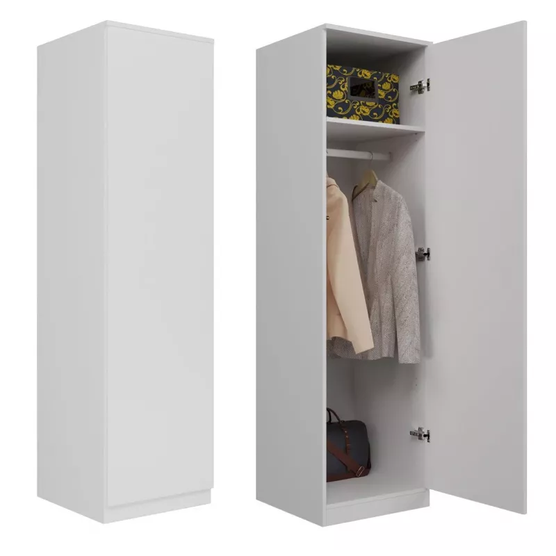 Garderobe Top e Shop SD-50 BI ar 5 plauktiem, 1 durvīm, balts rāmis