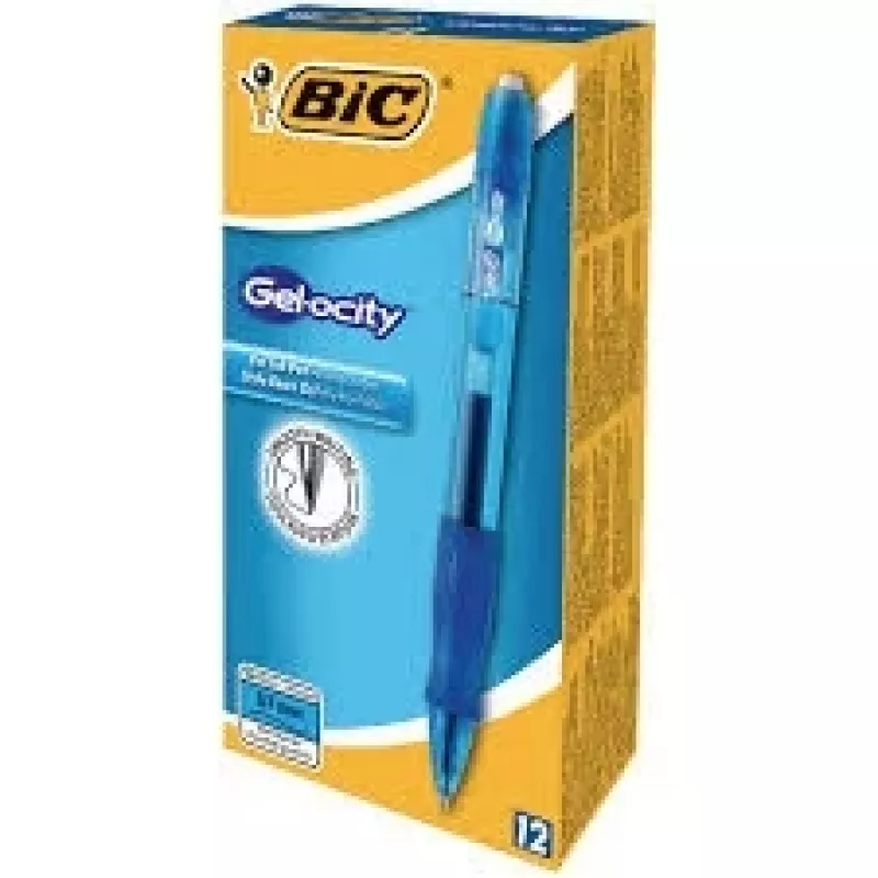 Pildspalva BIC 829158 — atsperīga, zila tinte, caurspīdīgs korpuss, 12 gab. iepakojums