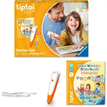 tiptoi startkomplekts: Mana vārdu grāmata Bērnudārzs, mācību grāmata un pildspalva