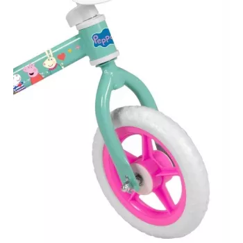Bērnu velosipēds Toimsa TOI198 — tērauda rāmis 25,4 cm (10 collas), uniseks, rokas bremze, 2 riteņi, 3,5 kg, zaļš daudzkrāsains