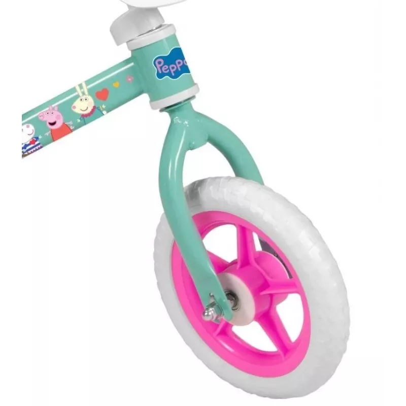 Bērnu velosipēds Toimsa TOI198 — tērauda rāmis 25,4 cm (10 collas), uniseks, rokas bremze, 2 riteņi, 3,5 kg, zaļš daudzkrāsains