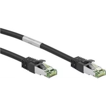 Goobay CAT 8.1 Patch Kabelis, S/FTP (PiMF), Melns, 0,5 m - LSZH Bezhalogēna, Vara AWG 24 (66720)
