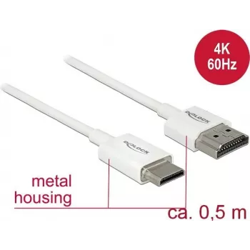HDMI kabelis DeLOCK 85141 0.5 m HDMI Type A – Type C Balts
