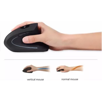 Perixx PERIMICE-713 L, ergonomiska vertikāla pele kreilim, melna