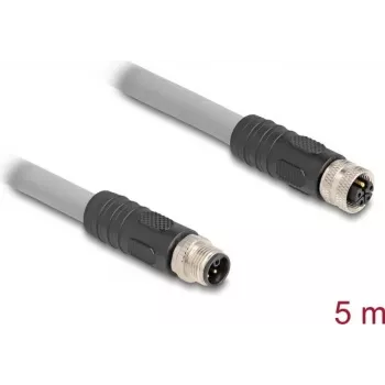 DeLOCK sensora/izpildmehānisma kabelis 5 m RST M12 Pelēks 80541