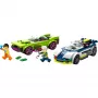 LEGO City komplekts 60415 Policijas auto un muskuļauto vajāšana — 213 detaļas, 2 minifigūras, vecumam no 6 gadiem