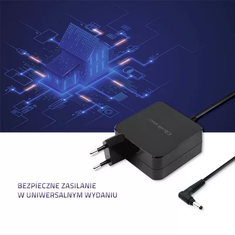 Qoltec 51745 tīkla adapteris/invertors iekštelpām 65 W Melns