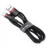 USB-A uz Lightning kabelis Baseus Cafule 2.4A QC 3.0, 1 m — melns/sarkans