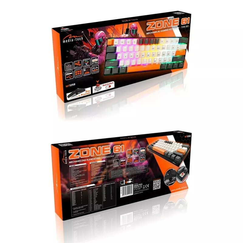 MEDIA-TECH MT1258 mehāniskā tastatūra 60%