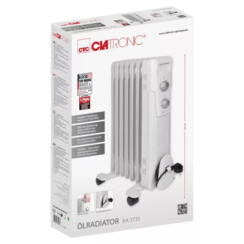 Eļļas elektriskais sildītājs Clatronic RA 3735