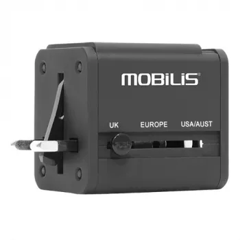 Pasaules ceļojumu adapteris 2 USB (100-240 V - 2x0,5 A)