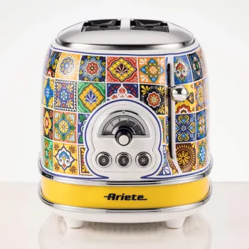 Ariete 155 Positano tosteris, 810W, 2 šķēles, 6 grauzdēšanas līmeņi, drupatu paplāte, atkausēšanas funkcija, automātiska izmešana, bez skavām