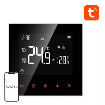 Viedais termostats Avatto WT100 Wi‑Fi 3A ūdens sildītājam, Wi‑Fi vadība, 3 A izeja