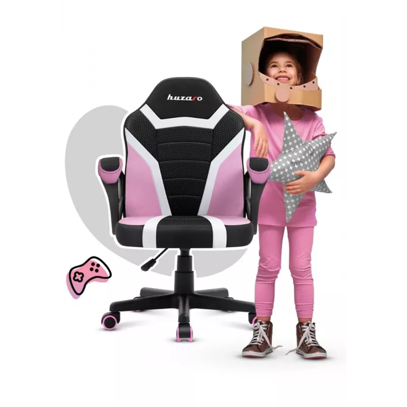Spēļu krēsls bērniem Huzaro Ranger 1.0 Rozā Siets