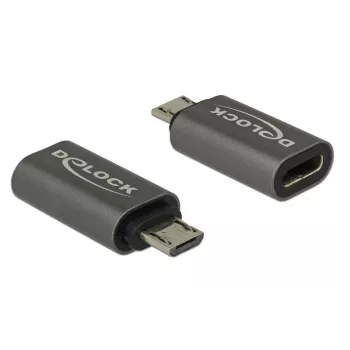 DeLOCK USB-C (siev.) uz Micro-USB B (tēviņš) adapteris, USB 3.1 Gen 1, 2,8 cm, antracīts (65927)