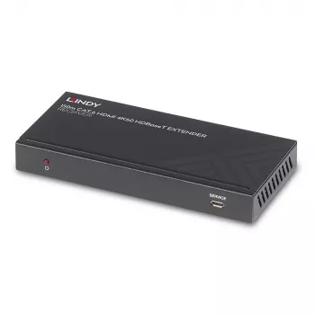 Lindy 150m Cat.6 HDMI 4K60, IR un RS-232 HDBaseT pagarinātājs, 3840 x 2160 pikseļi, AV raidītājs un uztvērējs, 150 m, Vadu, Melns, HDCP