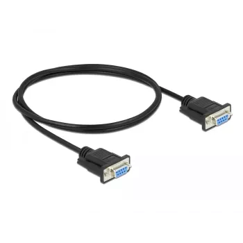Seriālais kabelis DeLOCK 86608 Melns 1m RS-232 Sub-D9