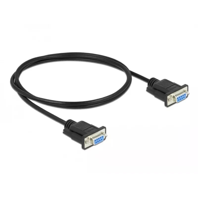 Seriālais kabelis DeLOCK 86608 Melns 1m RS-232 Sub-D9