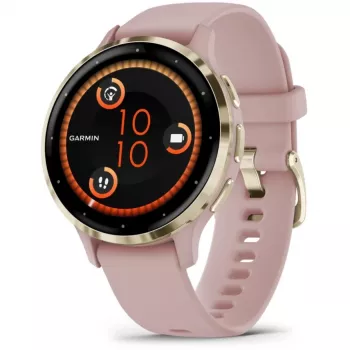 Garmin Venu 3S 3.05 cm (1.2 inch) AMOLED 41 mm Digitāls 390 x 390 pikseļi Skārienekrāns Zelts, Rozā Wi-Fi GPS (satelīts)