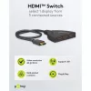 Goobay HDMI Slēdzis 3 uz 1 (4K @ 30 Hz) | 58487 | Melns | HDMI sieva | 3 HDMI sievas | 0.58 m