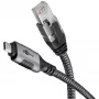 Wentronic goobay Tīkla kabelis - 24 kontaktu USB-C (vīrišķais) uz RJ-45 (vīrišķais) - 1,0 m - 6 mm - FTP - CAT 6 - USB 3.1 - pīts kabelis - Melns, Sudrabs (70696)