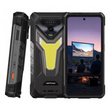 Viedtālrunis UleFone Armor 34 Pro 5G Plus — 6.95 collu 1080x2460, MediaTek Dimensity 7300, 16 GB RAM, 512 GB, 50 MP trīskameru, 25500 mAh, Divas SIM kartes, Android 15, IP68/69K