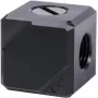 Alphacool Eiszapfen Connection Terminal 4-way G1/4 IG - Melns Acetāls (17557)