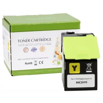 Savietojams statiskās kontroles tonera kasetne Lexmark 802HY (80C2HY0), Dzeltena, 3000 lpp.