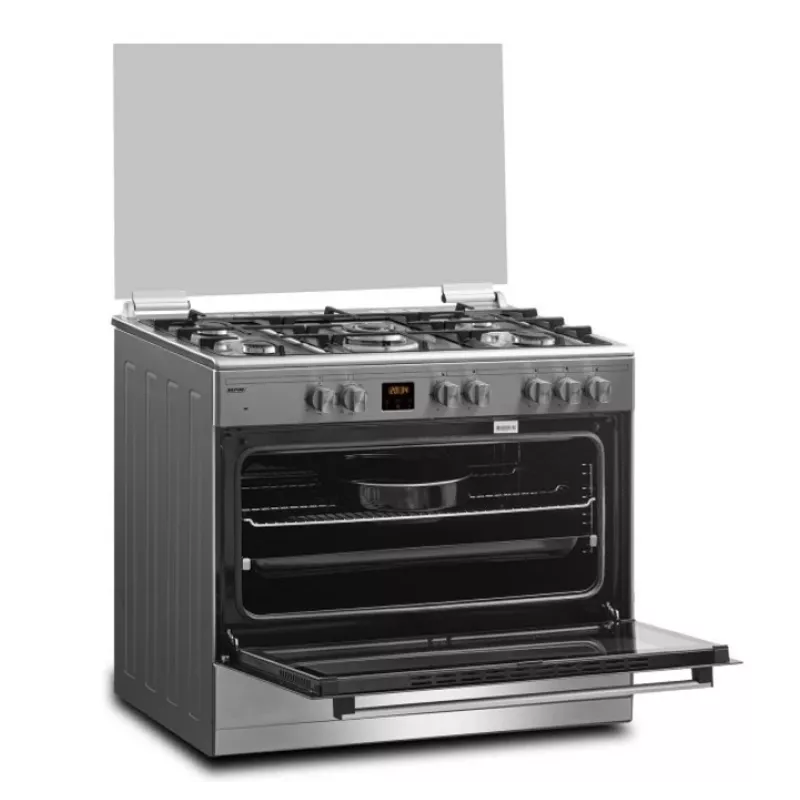 Gāzes-elektriskā plīts MPM MPM-93-KGM-33 90 cm nerūsējošais tērauds, Energoklase A