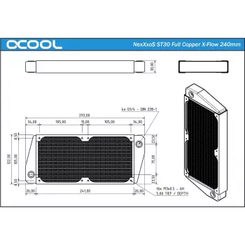 Alphacool NexXxoS ST30 pilna vara šķērsplūsmas 240mm radiators (14229)