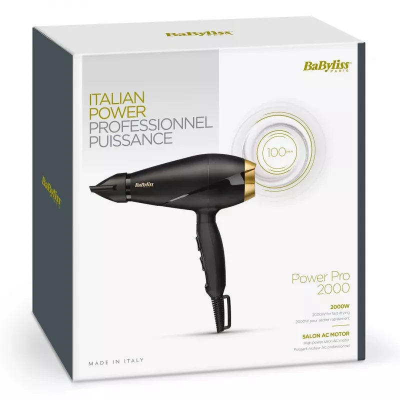BaByliss 6704E matu žāvētājs 2000 W Melns, Zelts
