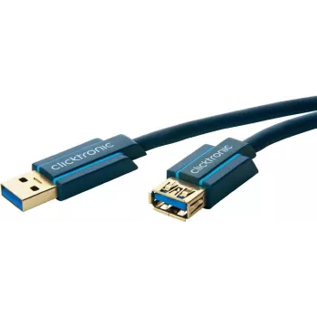 ClickTronic 1.8m USB 3.0 A/A m/f zils USB kabelis (70119)