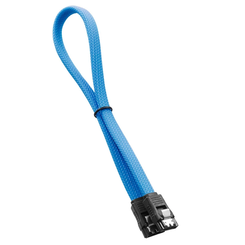 CableMod ModMesh SATA kabelis - Serial ATA 150/300/600 - SATA (siev.) uz SATA (siev.) - 60cm - Gaiši zils (CM-CAB-SATA-N60KLB-R)
