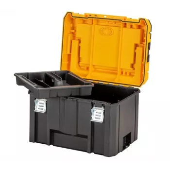 Instrumentu kaste DeWalt DWST83343-1 — alumīnijs/plastmasa, ūdensizturīga, ar šarnīra vāku, slēdzama, 1 nodalījums, 440×333×323 mm