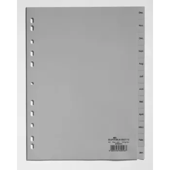 Durable 6507-10 Mēnešu dalītājs ar cilnēm, pelēks