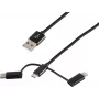 USB kabelis ShiverPeaks BS14-50068 1m USB A Micro-USB B Melns