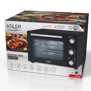 Elektriskā cepeškrāsns Adler AD 6025 — 35 L, 1500 W, melna