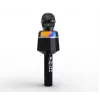 Bezvadu karaoke mikrofons Gembird GMB Audio MICBT-01-BK ar iebūvētu skaļruni un LED apgaismojumu