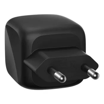 Iekštelpu AC ātrais lādētājs Belkin WCH019kqBK – 2× USB‑C, Melns, OVP/OC/OT/SC aizsardzība