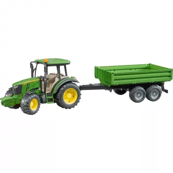 BRUDER John Deere 5115 M traktors ar izgāžamo piekabi