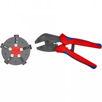 Knipex 97 33 02 kabeļa presēšanas knaibles, zila, sarkana