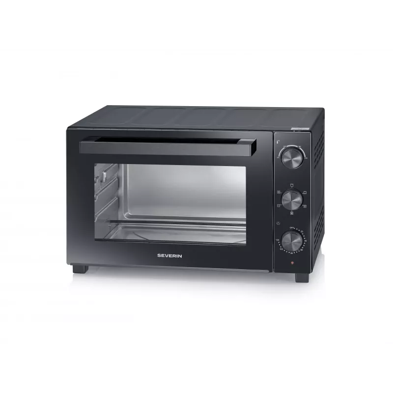 Virsmas elektriskā cepeškrāsns SEVERIN TO 2076 — 46 L, 1800 W, brīvi stāvoša, melna, 515×420×365 mm
