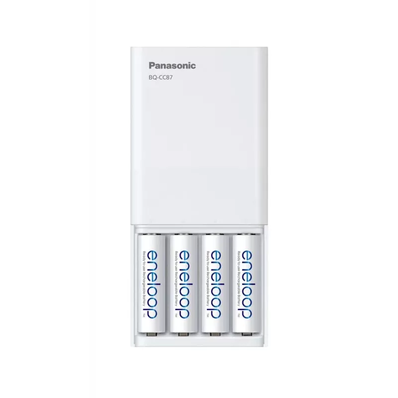 USB akumulatoru lādētājs PANASONIC Eneloop Smartplus BQ-CC87 + 4x AA 2000 mAh (K-KJ87MCD40USB)