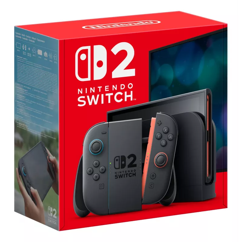 Nintendo Switch 2 rokas spēļu konsole ar 256 GB atmiņu, 7,9 collu skārienjūtīgs ekrāns, Wi-Fi, melnā krāsā